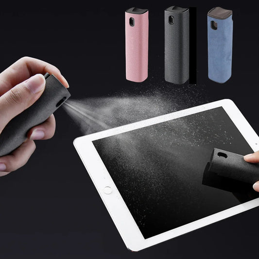 Portable screen cleaner: Spray and wipe