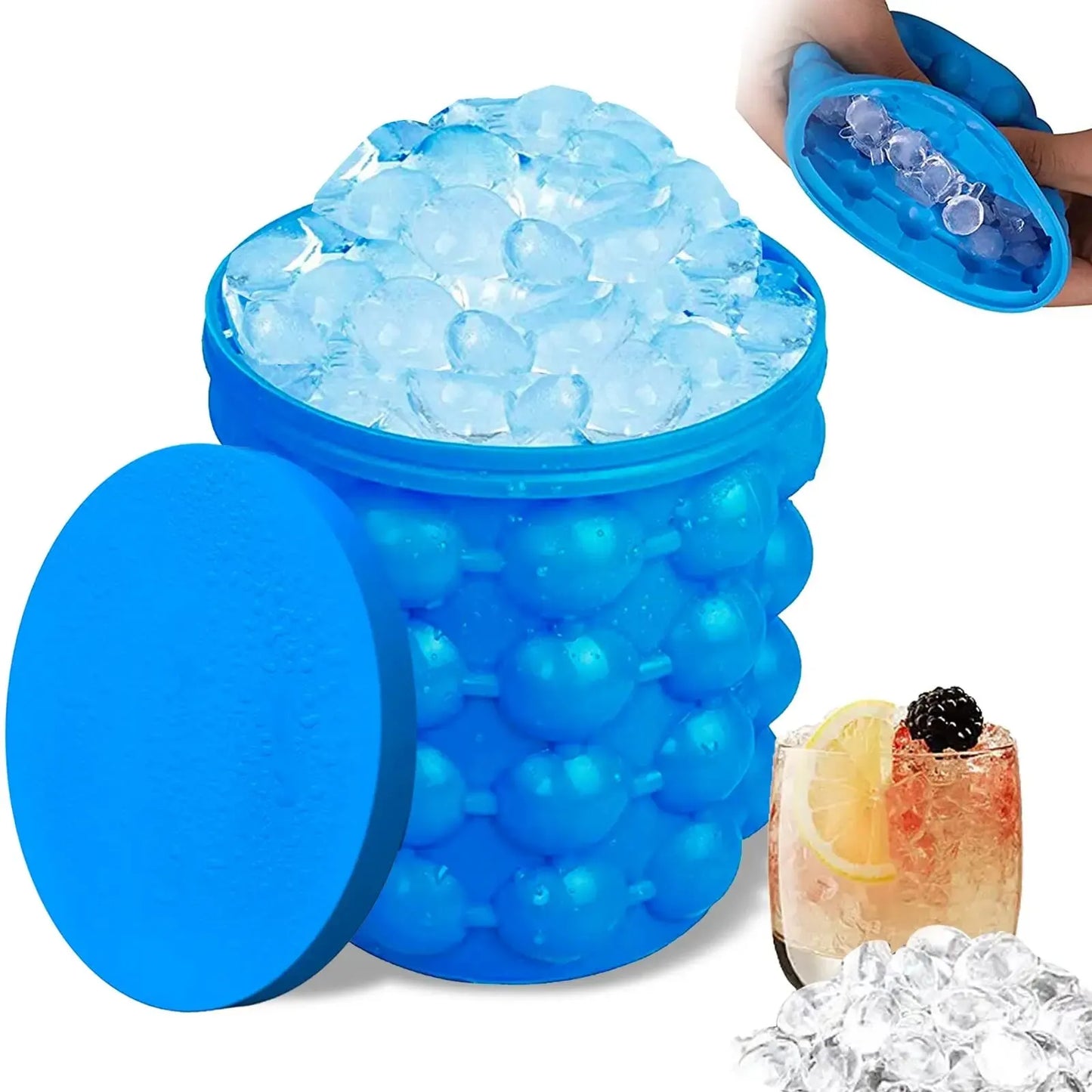 Blue Silicone Ice Bucket Maker